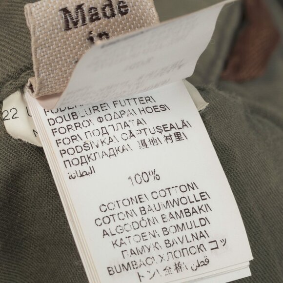 Brunello Cucinelli AW/22 Green Cotton Monili-Beaded Pleated Tapered Pants - Picture 12 of 13